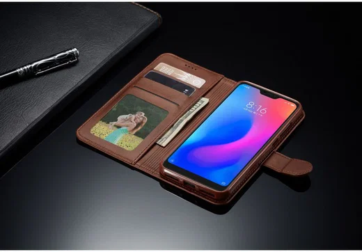 Xiaomi Mi A2 Lite Hoesje Wallet Book Case Kunst Leer Bruin afbeelding 13