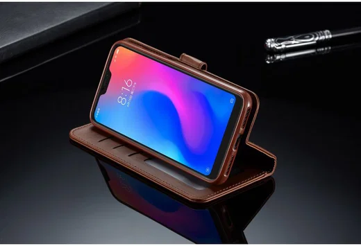 Xiaomi Mi A2 Lite Hoesje Wallet Book Case Kunst Leer Bruin afbeelding 14