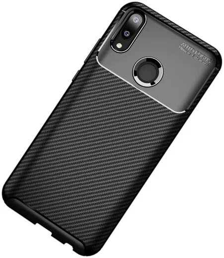Huawei Y9 (2019) Siliconen Carbon Hoesje Zwart afbeelding 11