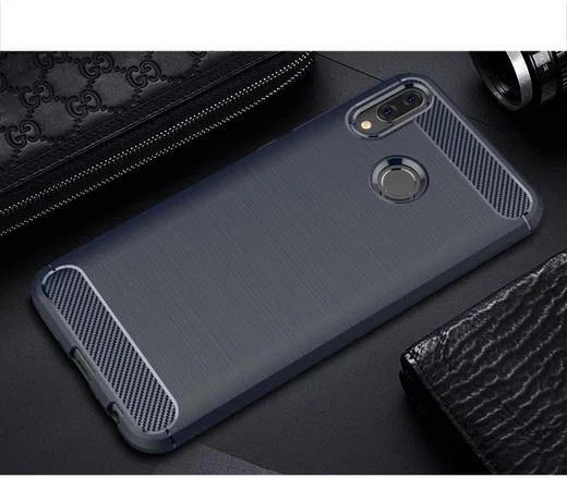 Huawei Y9 (2019) Geborsteld TPU Hoesje Blauw afbeelding 2