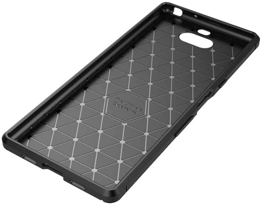 Sony Xperia 10 Plus Siliconen Carbon Hoesje Zwart afbeelding 10