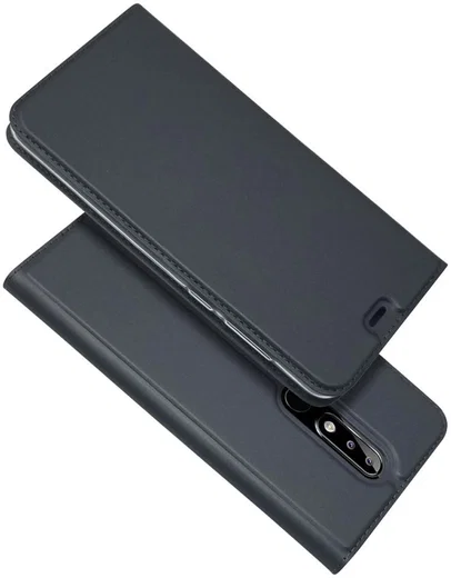 Nokia 5.1 Plus Hoesje met Kaarthouder Zwart afbeelding 4