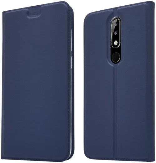 Nokia 5.1 Plus Hoesje met Kaarthouder Blauw afbeelding 6