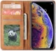 Apple iPhone X / XS Lederen Wallet Stand Hoesje Bruin afbeelding 1