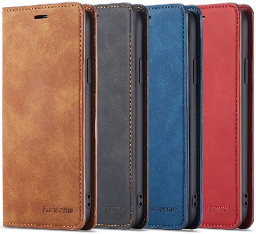 Apple iPhone X / XS Lederen Wallet Stand Hoesje Bruin afbeelding 12