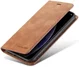 Apple iPhone X / XS Lederen Wallet Stand Hoesje Bruin afbeelding 2
