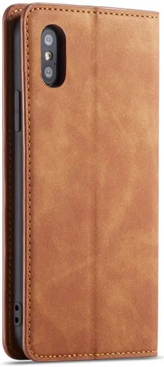 Apple iPhone X / XS Lederen Wallet Stand Hoesje Bruin afbeelding 5
