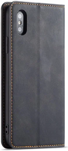 Apple iPhone X / XS Lederen Wallet Stand Hoesje Grijs afbeelding 5
