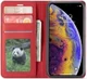 Apple iPhone X / XS Lederen Wallet Stand Hoesje Rood afbeelding 1