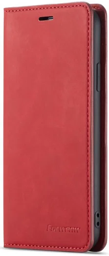 Apple iPhone X / XS Lederen Wallet Stand Hoesje Rood afbeelding 4