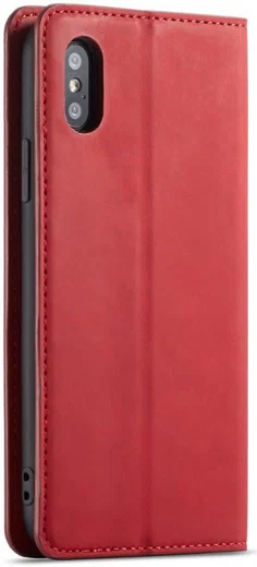 Apple iPhone X / XS Lederen Wallet Stand Hoesje Rood afbeelding 5