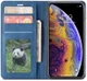 Apple iPhone X / XS Lederen Wallet Stand Hoesje Blauw afbeelding 1