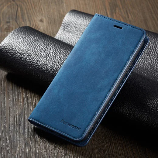 Apple iPhone X / XS Lederen Wallet Stand Hoesje Blauw afbeelding 7