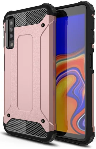 Samsung Galaxy A7 (2018) Hybride Hoesje Roze Goud afbeelding 1