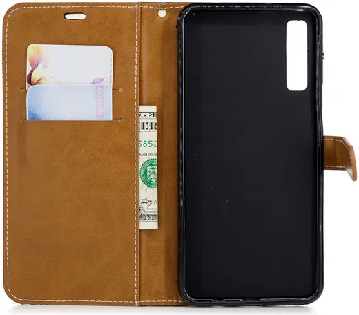 Samsung Galaxy A7 (2018) Jeans Portemonnee Hoesje Zwart afbeelding 7