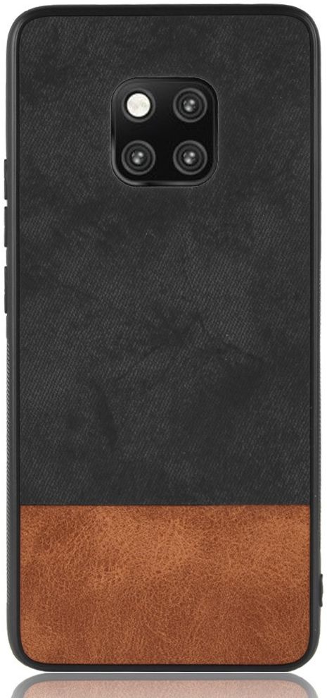 Huawei Mate 20 Pro Back Cover met Lederen Coating Zwart afbeelding 2