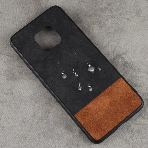 Huawei Mate 20 Pro Back Cover met Lederen Coating Zwart afbeelding 5
