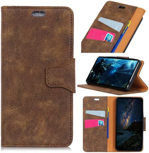 Huawei Mate 20 Pro Split Lederen Portemonnee Hoesje Coffee afbeelding 9