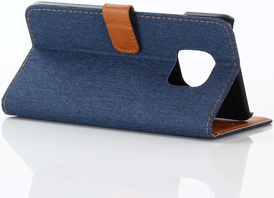 Huawei Mate 20 Pro Jeans Portemonnee Hoesje Donker Blauw afbeelding 7