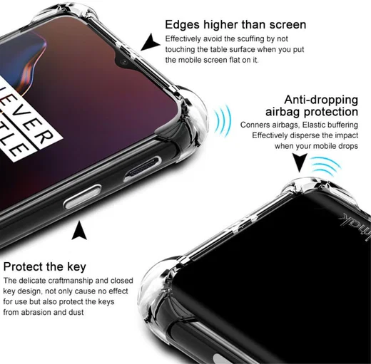 IMAK OnePlus 6T Hoesje Flexibel TPU met Screenprotector Matte Zwart afbeelding 8