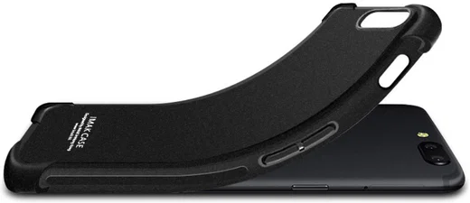 IMAK OnePlus 6T Hoesje Flexibel TPU met Screenprotector Matte Zwart afbeelding 3