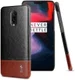 OnePlus 6T Back Cover met Lederen Coating Zwart / Bruin afbeelding 1