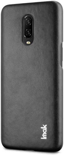 OnePlus 6T Back Cover met Lederen Coating Zwart afbeelding 2