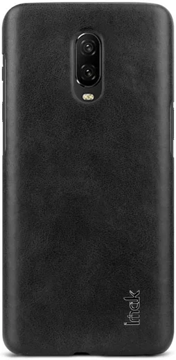 OnePlus 6T Back Cover met Lederen Coating Zwart afbeelding 3