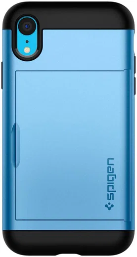 Spigen Slim Armor Card Holder Case Apple iPhone XR Hoesje Blauw afbeelding 6