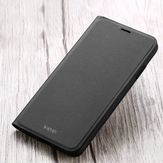 X-Level Flip Hoesje met Kaarthouder Apple iPhone 8 Plus Zwart afbeelding 1