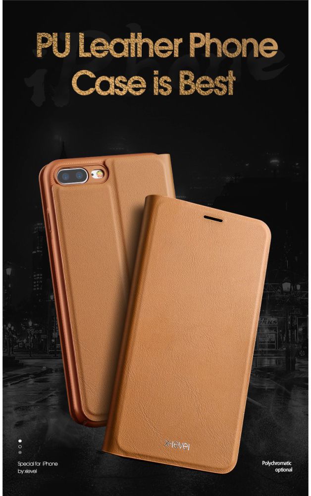 X-Level Flip Hoesje met Kaarthouder Apple iPhone 8 Plus Zwart afbeelding 3