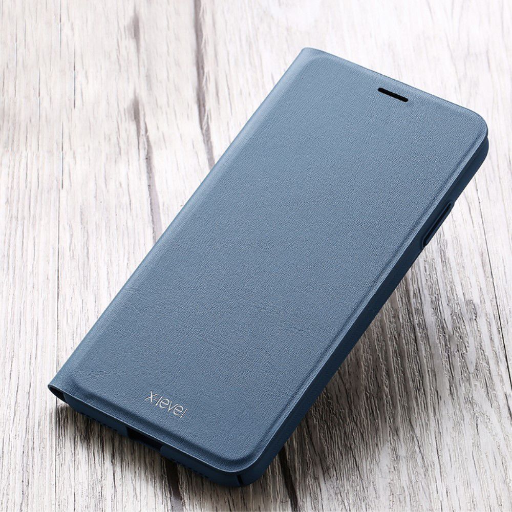 X-Level Flip Hoesje met Kaarthouder Apple iPhone XS Max Blauw afbeelding 1
