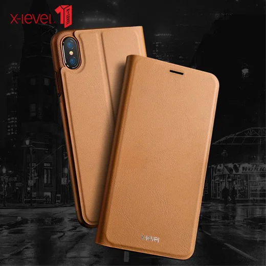 X-Level Flip Hoesje met Kaarthouder Apple iPhone XS Max Blauw afbeelding 11