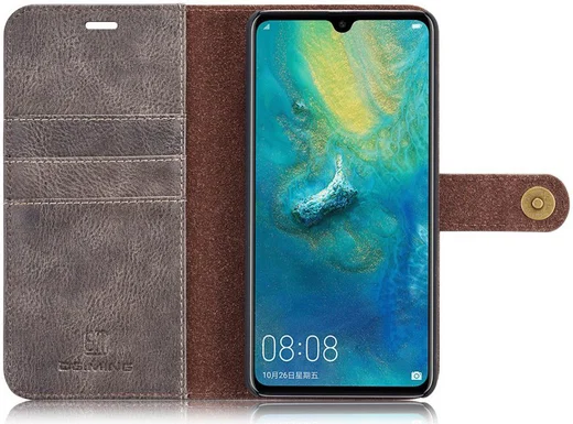 Huawei Mate 20 Echt Leren 2-in-1 Portemonnee Hoesje Grijs afbeelding 8