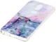Nokia 7.1 Transparant TPU Hoesje met Marmer Opdruk Paars afbeelding 2