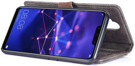 Huawei Mate 20 Lite Echt Leren 2-in-1 Portemonnee Hoesje Grijs afbeelding 12