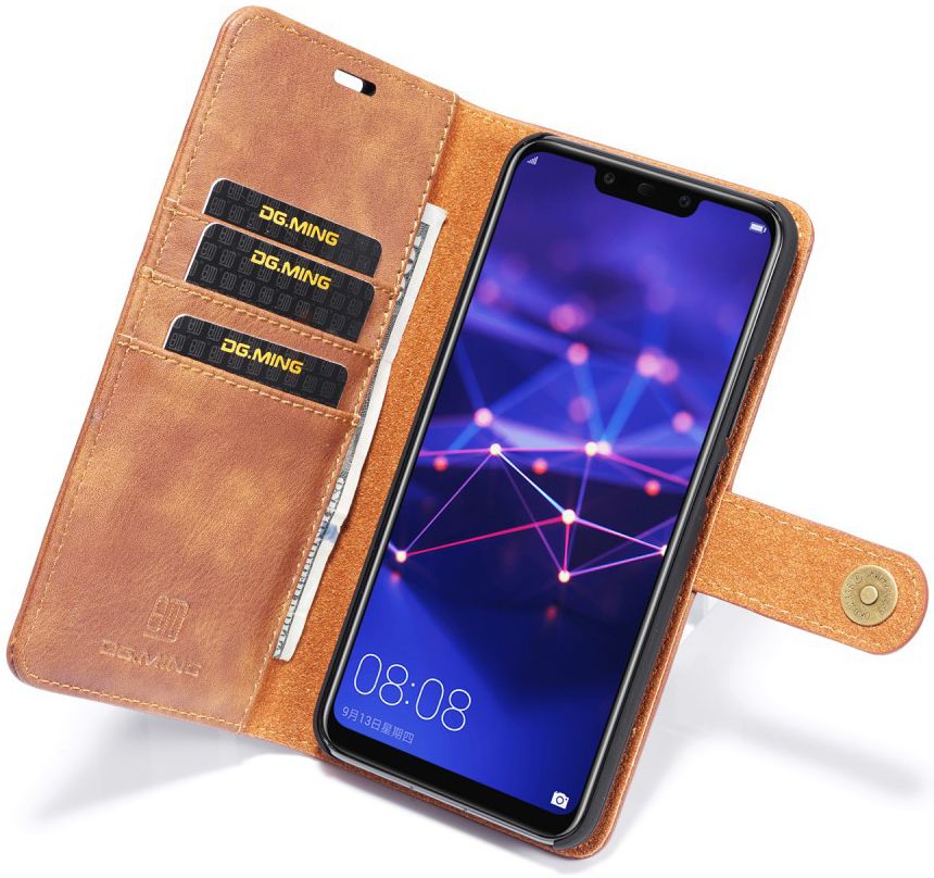 Huawei Mate 20 Lite Echt Leren 2-in-1 Portemonnee Hoesje Bruin afbeelding 1