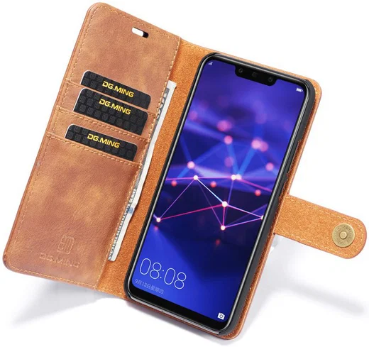 Huawei Mate 20 Lite Echt Leren 2-in-1 Portemonnee Hoesje Bruin afbeelding 1