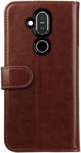 Rosso Element Nokia 5.1 Plus Hoesje Book Cover Bruin afbeelding 4