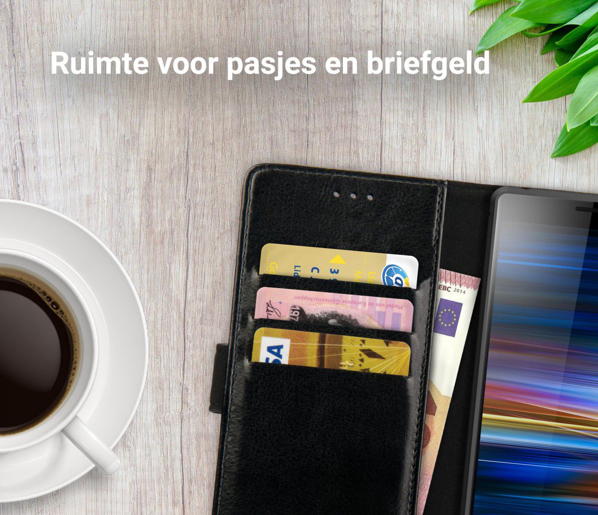 Rosso Element Sony Xperia 10 Hoesje Book Cover Zwart afbeelding 9