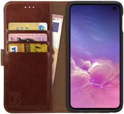Rosso Element Samsung Galaxy S10E Hoesje Book Cover Bruin afbeelding