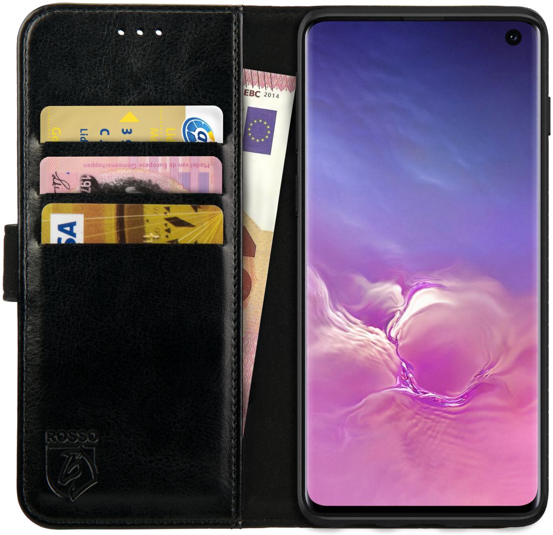 Rosso Element Samsung Galaxy S10 Hoesje Book Cover Zwart afbeelding 1