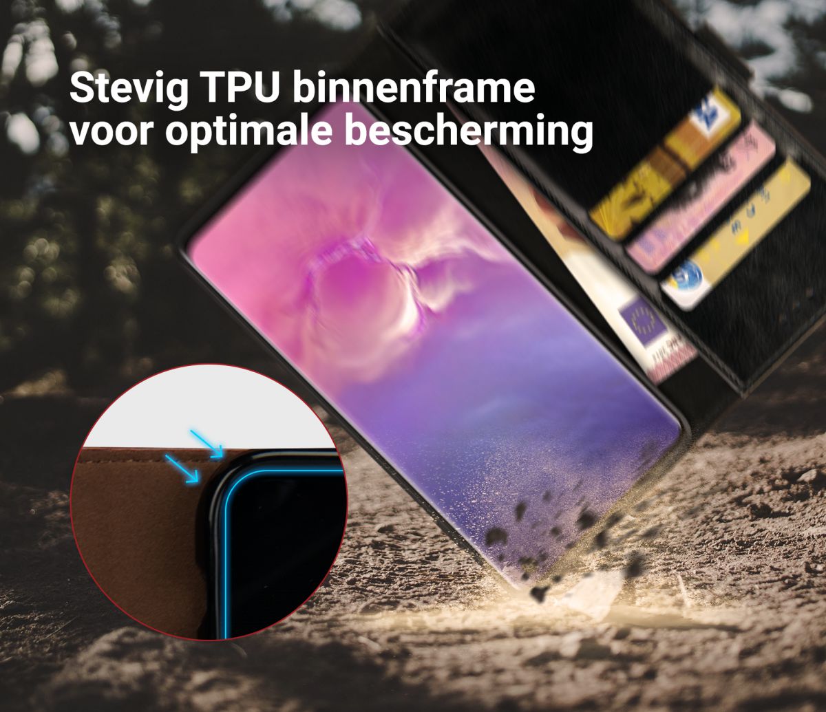 Rosso Element Samsung Galaxy S10 Hoesje Book Cover Zwart afbeelding 9