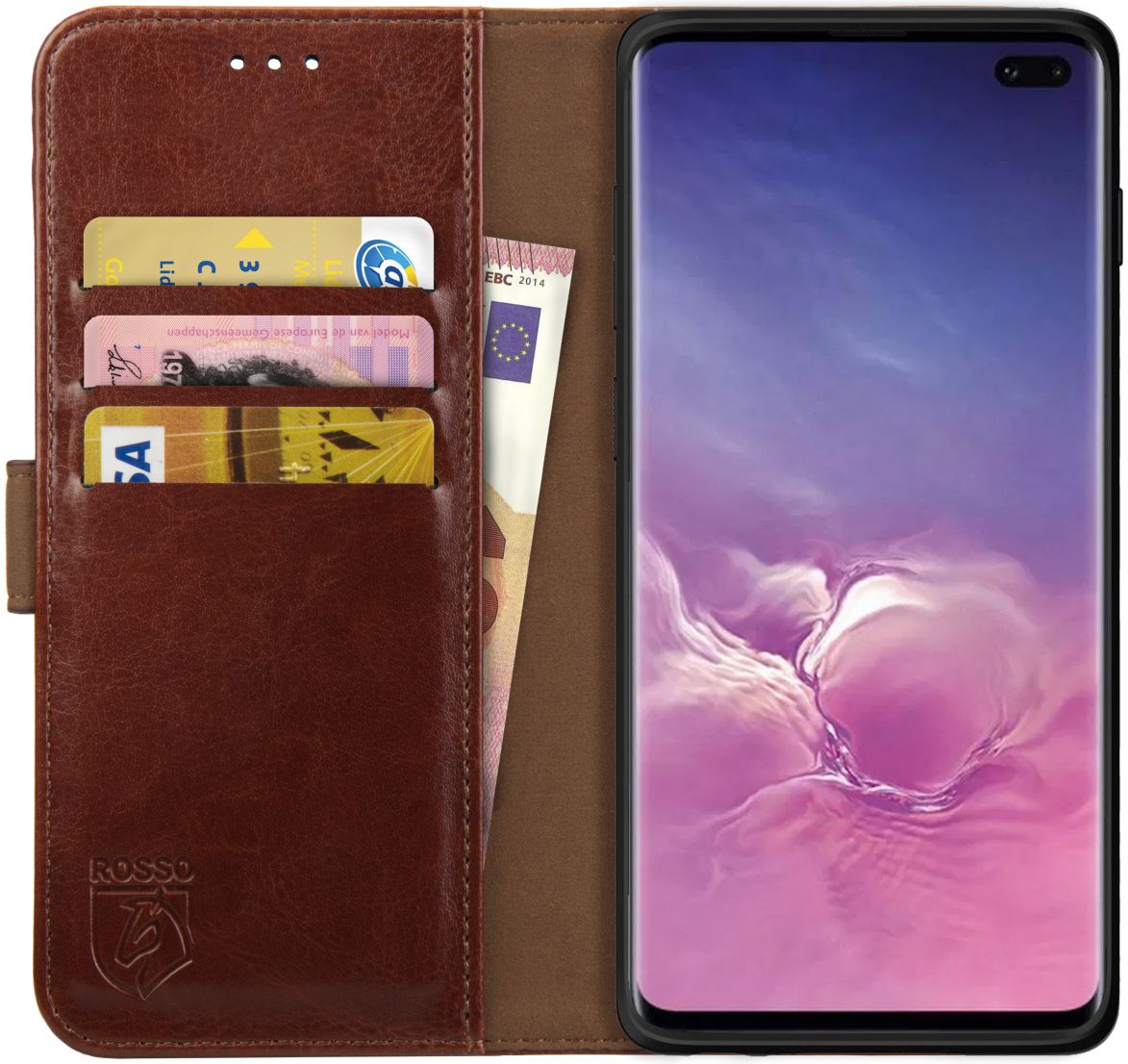 Rosso Element Samsung Galaxy S10 Plus Hoesje Book Cover Bruin afbeelding 1