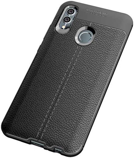 Huawei P Smart (2019) Hoesje met Kunstleer Coating Zwart afbeelding 5