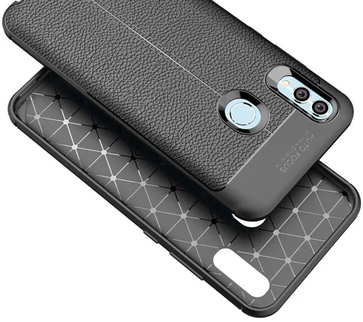 Huawei P Smart (2019) Hoesje met Kunstleer Coating Zwart afbeelding 6
