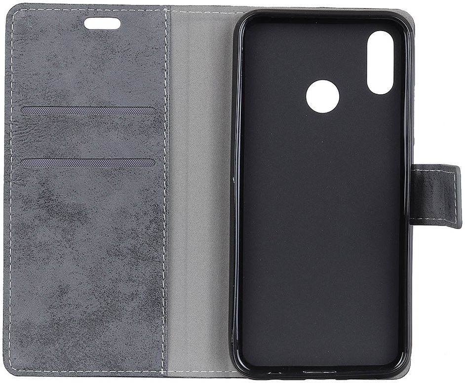 Huawei P Smart (2019) Retro Portemonnee Hoesje Grijs afbeelding 2