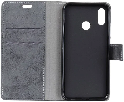 Huawei P Smart (2019) Retro Portemonnee Hoesje Grijs afbeelding 2