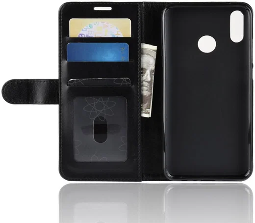 Huawei P Smart (2019) Stijlvol Portemonnee Hoesje Zwart afbeelding 5
