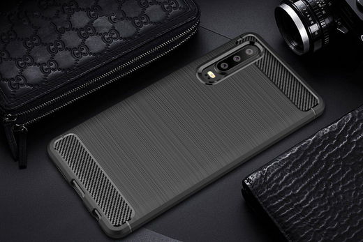 Huawei P30 Geborsteld TPU Hoesje Zwart afbeelding 8